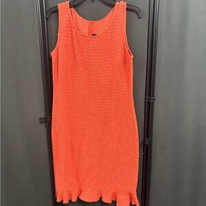 Elegant Orange Sleeveless Dress